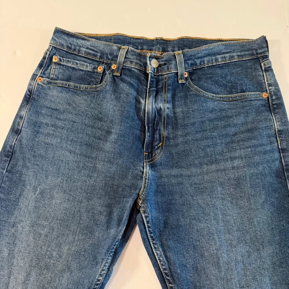 Levis 505 Regular Fit Mens Jeans 34x32 Medium Wash Straight Leg Denim